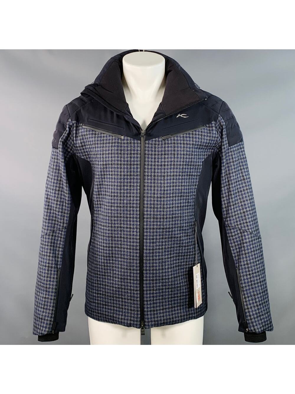 KJUS Size M Formula SE Black Grey Navy Plaid Polyamide Blend Ski Jacket